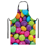 Colorful Chocolate Candy Print Bib Apron With Pocket