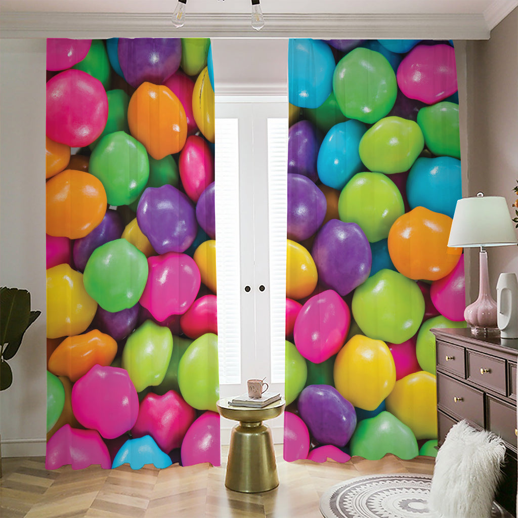 Colorful Chocolate Candy Print Blackout Pencil Pleat Curtains