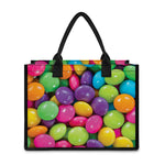 Colorful Chocolate Candy Print Canvas Tote Bag