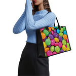 Colorful Chocolate Candy Print Canvas Tote Bag