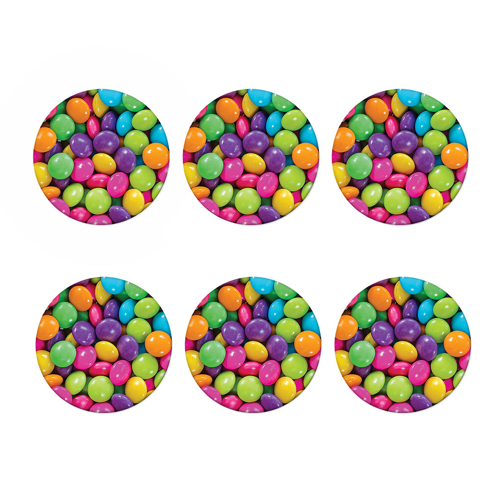Colorful Chocolate Candy Print Coaster Set