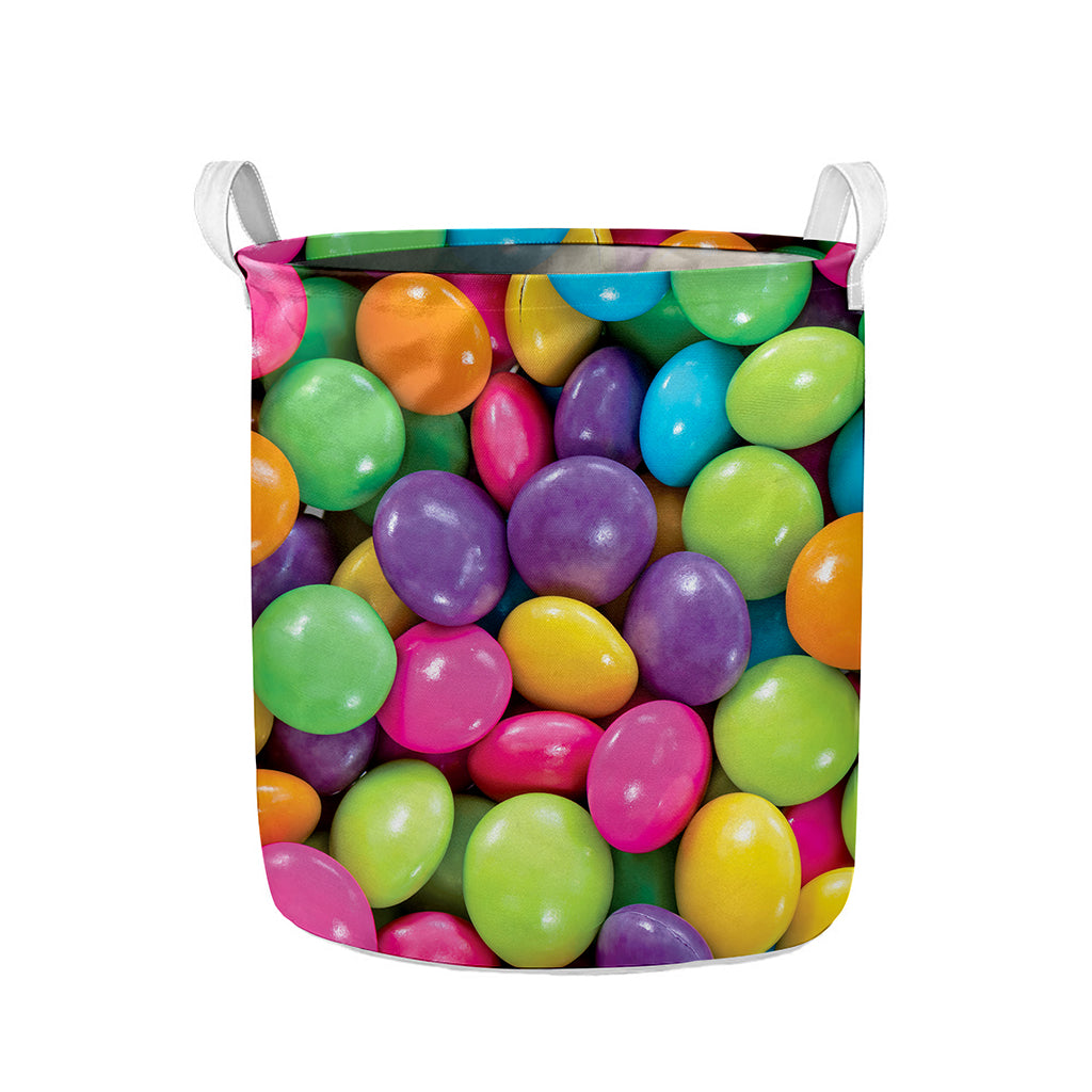 Colorful Chocolate Candy Print Collapsible Laundry Basket