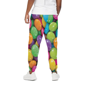 Colorful Chocolate Candy Print Cotton Pants