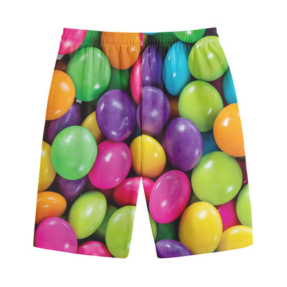 Colorful Chocolate Candy Print Cotton Shorts