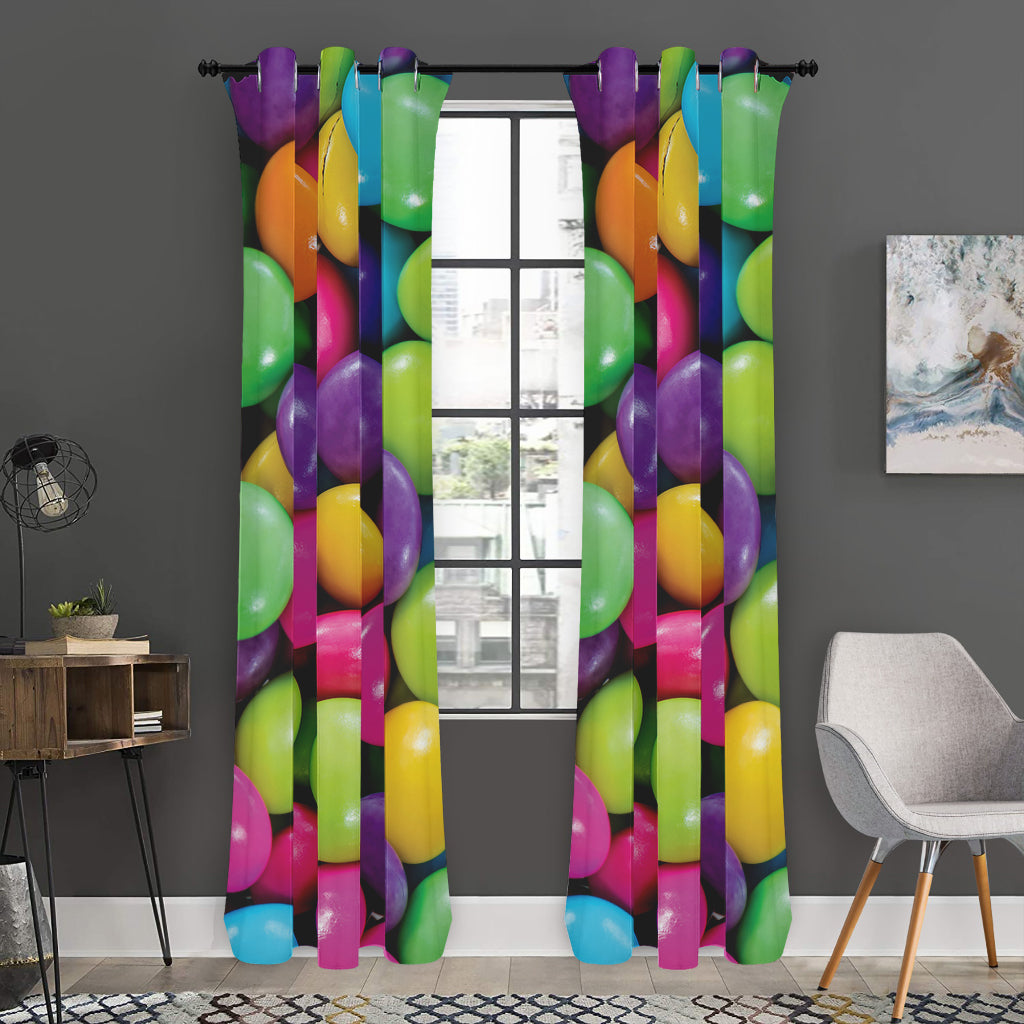 Colorful Chocolate Candy Print Curtain