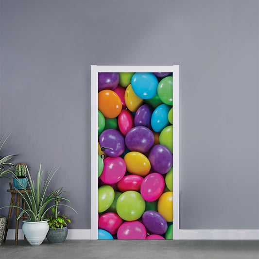 Colorful Chocolate Candy Print Door Sticker