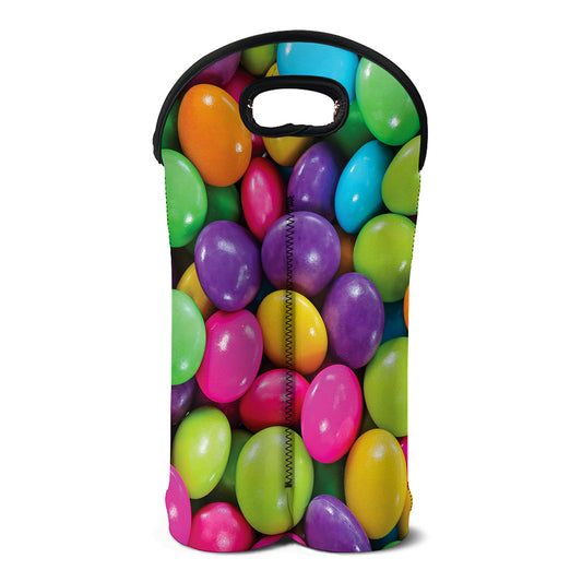 Colorful Chocolate Candy Print Double Neoprene Wine Tote