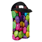 Colorful Chocolate Candy Print Double Neoprene Wine Tote