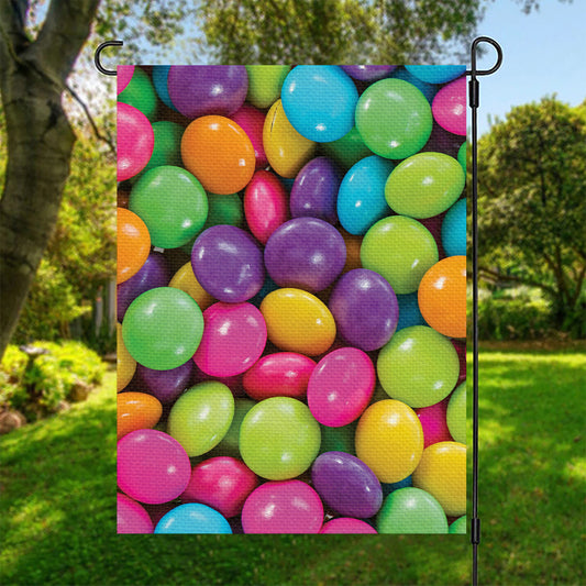 Colorful Chocolate Candy Print Garden Flag