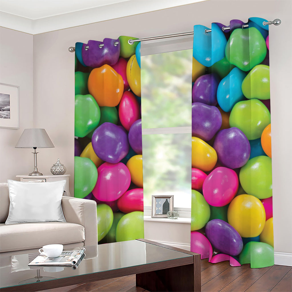 Colorful Chocolate Candy Print Grommet Curtains