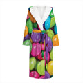 Colorful Chocolate Candy Print Hooded Bathrobe