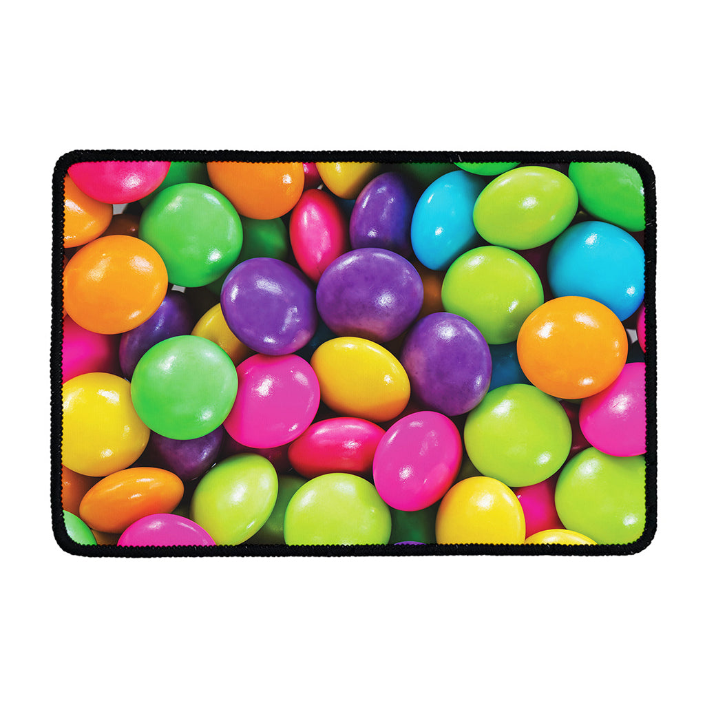 Colorful Chocolate Candy Print Kitchen Mat
