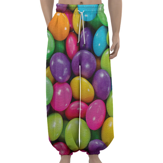 Colorful Chocolate Candy Print Lantern Pants