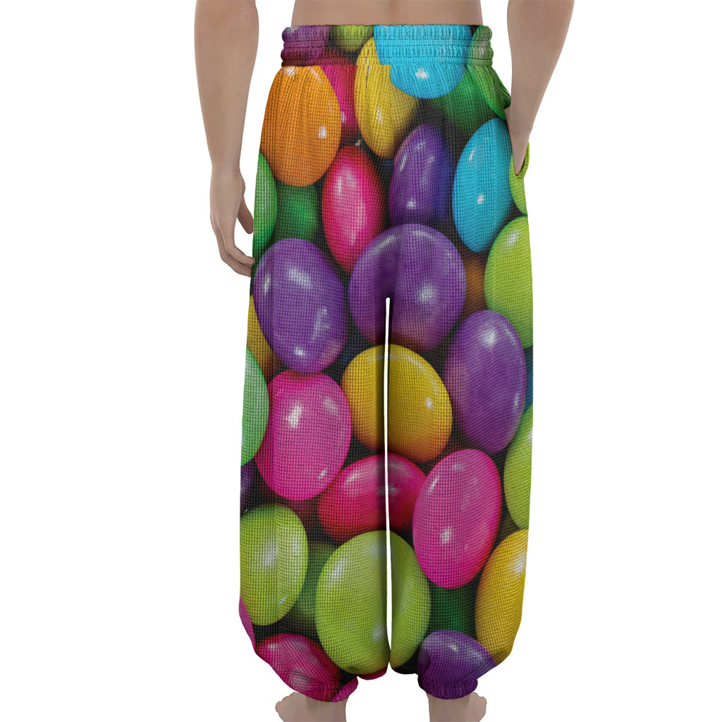Colorful Chocolate Candy Print Lantern Pants