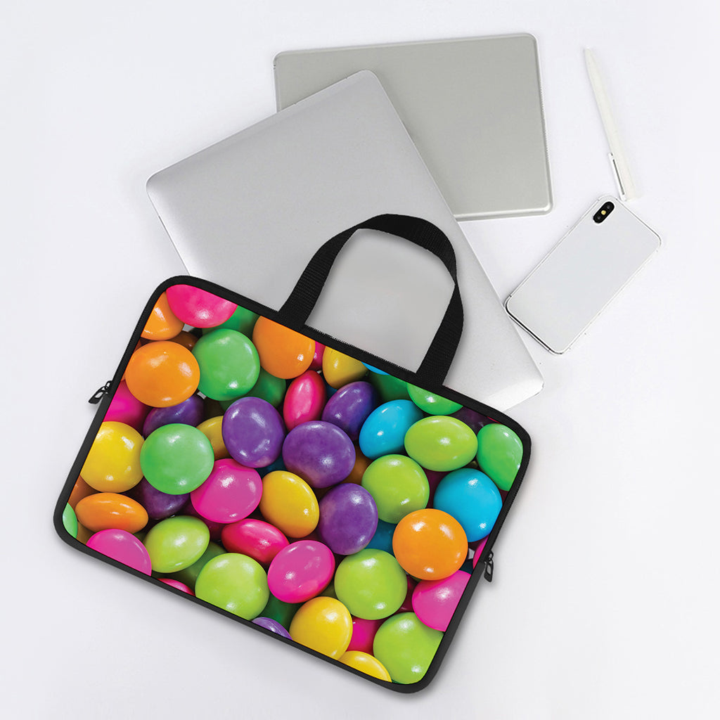 Colorful Chocolate Candy Print Laptop Sleeve With Handle