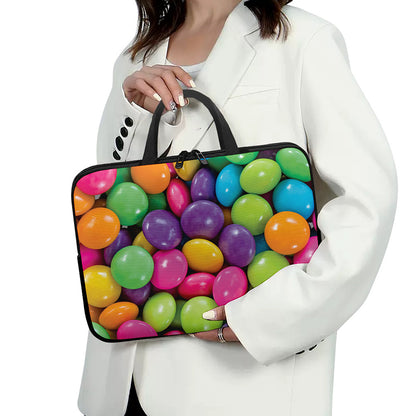 Colorful Chocolate Candy Print Laptop Sleeve With Handle