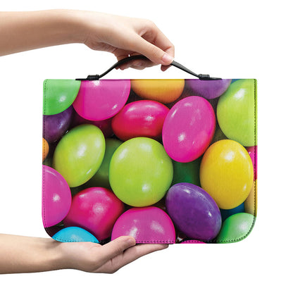 Colorful Chocolate Candy Print Leather Bible Cover