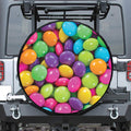 Colorful Chocolate Candy Print Leather Spare Tire Cover