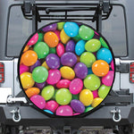 Colorful Chocolate Candy Print Leather Spare Tire Cover