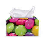 Colorful Chocolate Candy Print Leather Tissue Box Cover