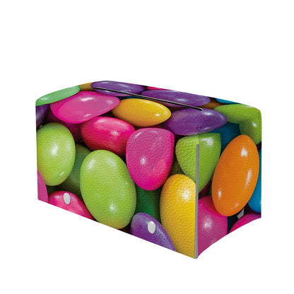 Colorful Chocolate Candy Print Leather Tissue Box Cover