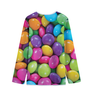 Colorful Chocolate Candy Print Long Sleeve Short Coat