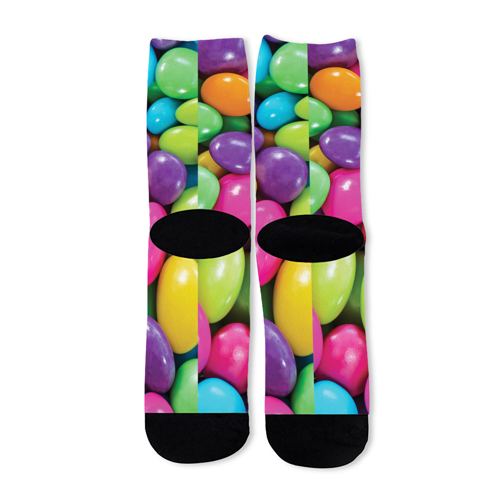 Colorful Chocolate Candy Print Long Socks