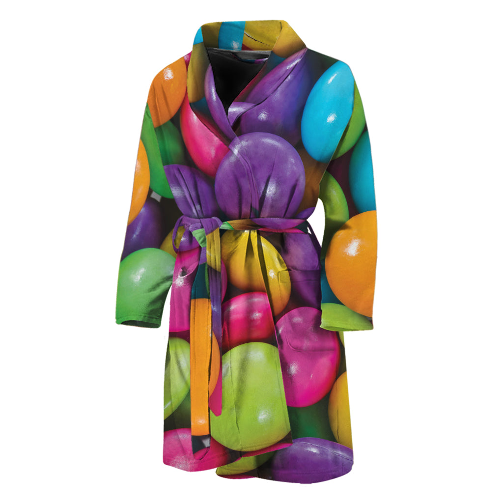 Colorful Chocolate Candy Print Men's Bathrobe