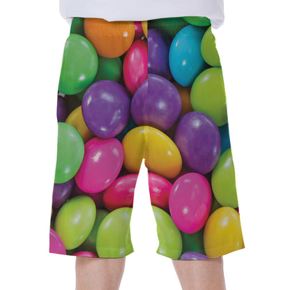 Colorful Chocolate Candy Print Men's Beach Shorts