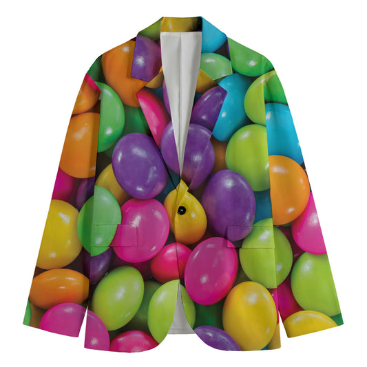 Colorful Chocolate Candy Print Men's Blazer