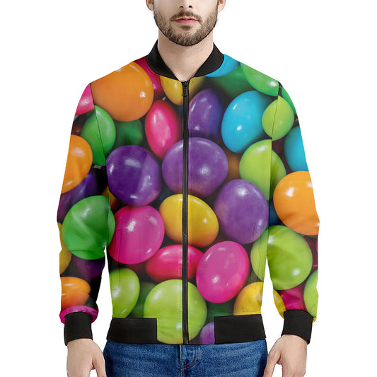 Colorful Chocolate Candy Print Men's Bomber Jacket