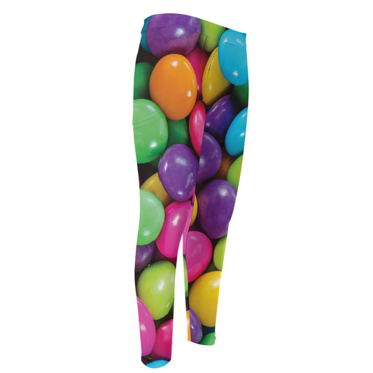 Colorful Chocolate Candy Print Men's Compression Pants