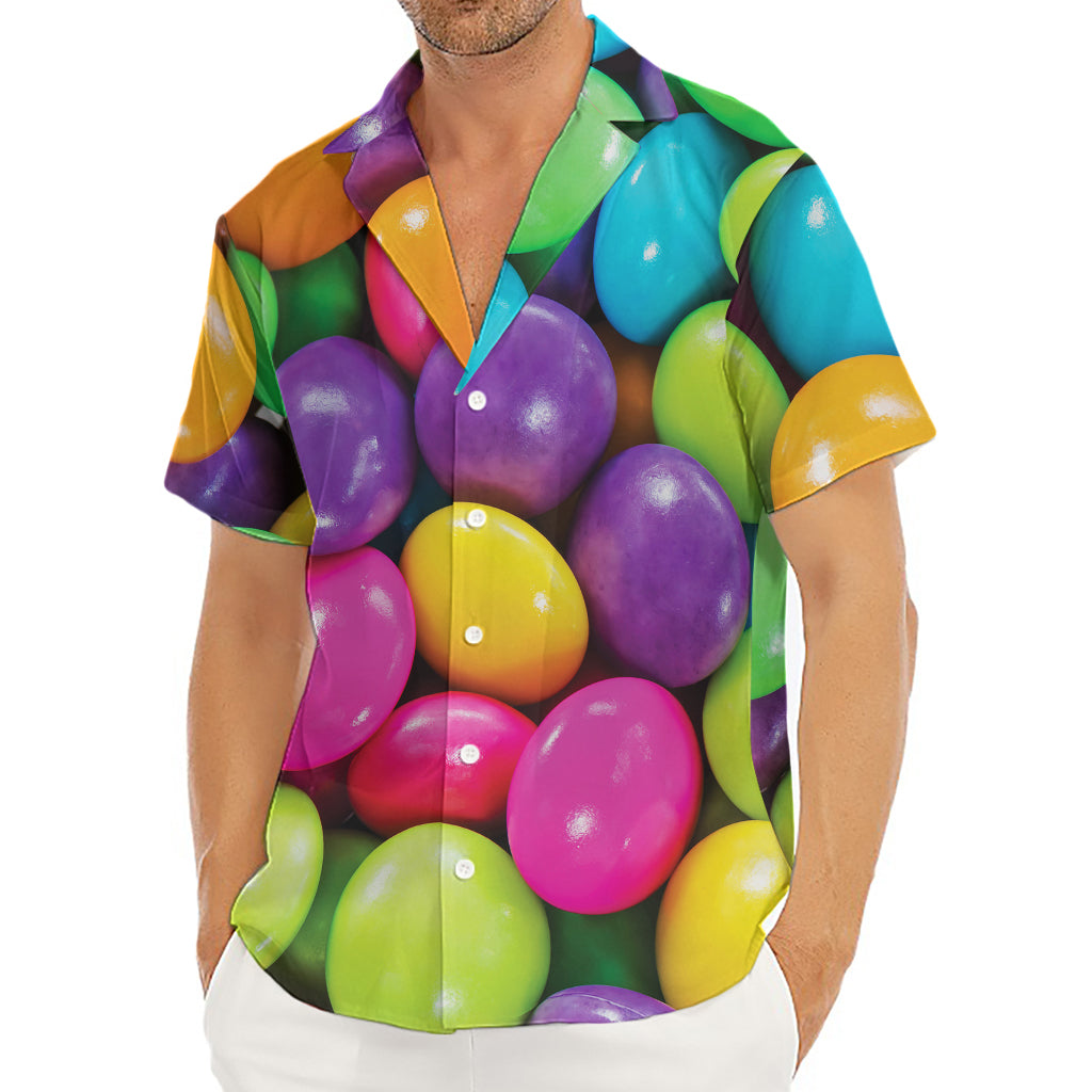 Colorful Chocolate Candy Print Men's Deep V-Neck Shirt