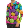 Colorful Chocolate Candy Print Men's Long Sleeve Rash Guard