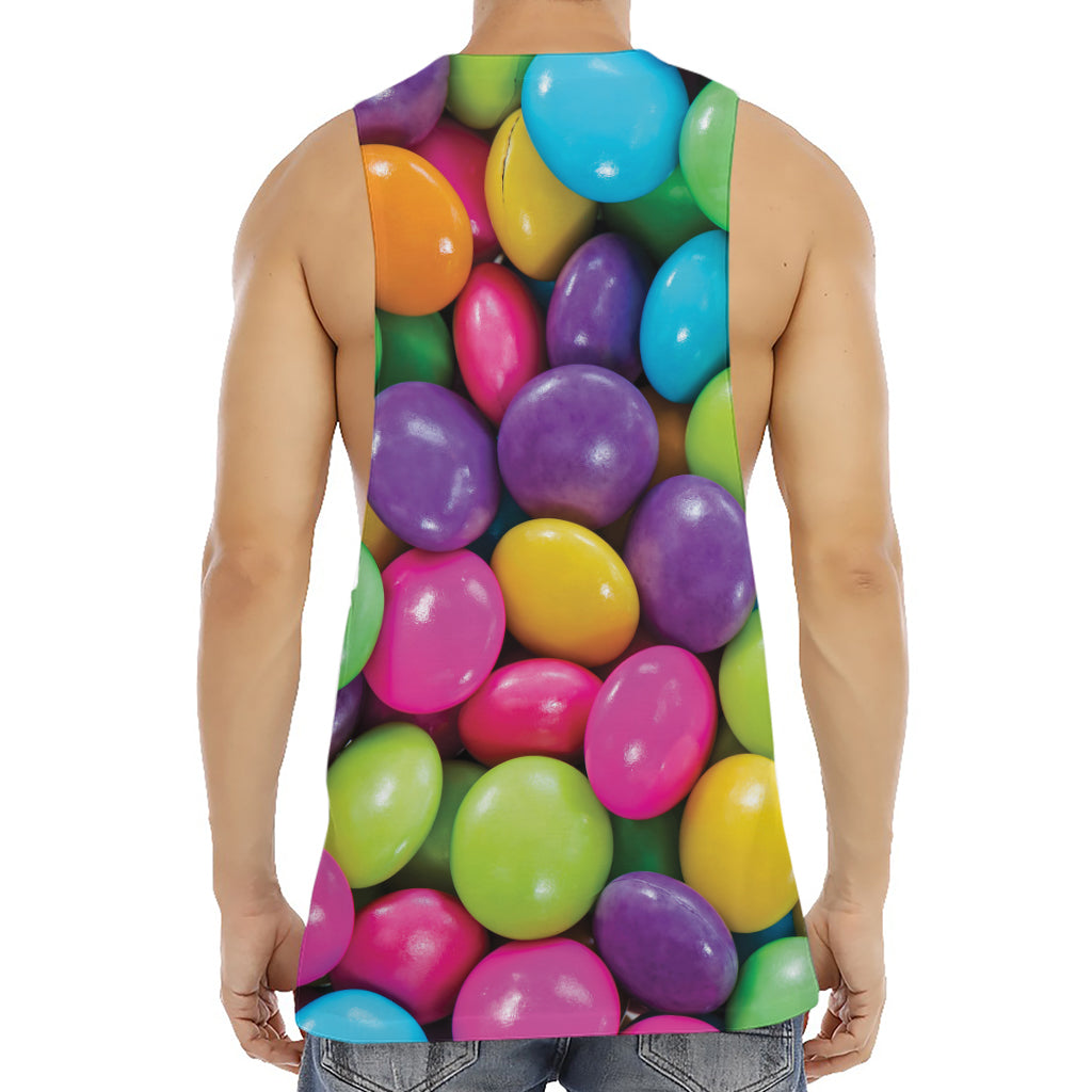 Colorful Chocolate Candy Print Men's Muscle Tank Top