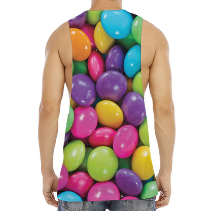 Colorful Chocolate Candy Print Men's Muscle Tank Top