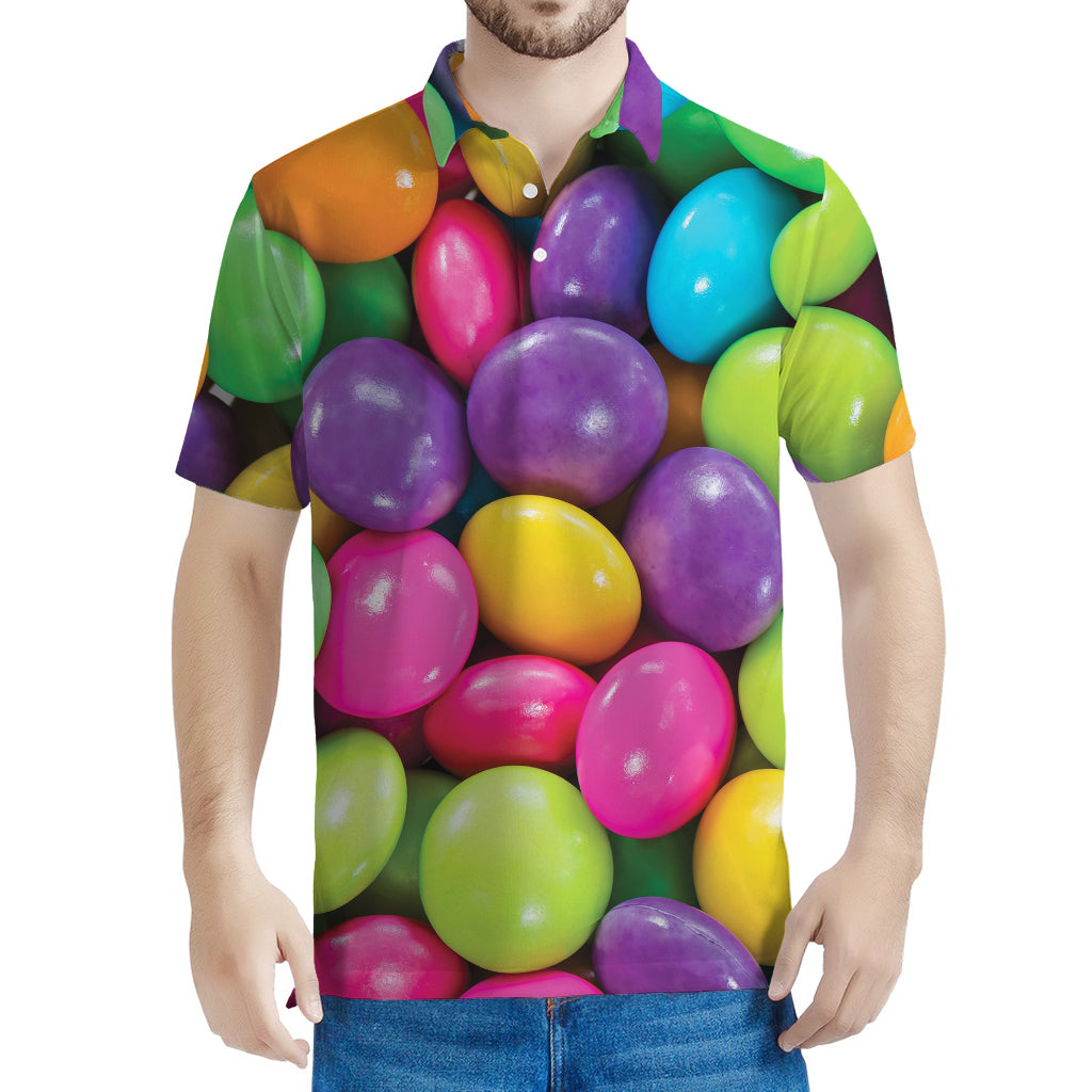 Colorful Chocolate Candy Print Men's Polo Shirt