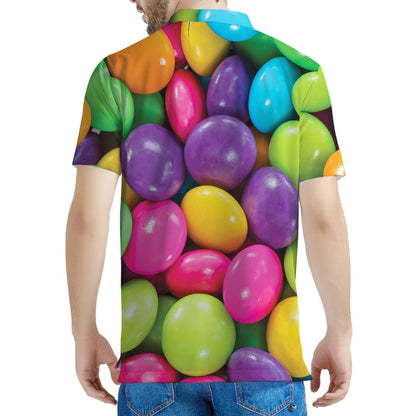 Colorful Chocolate Candy Print Men's Polo Shirt