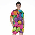 Colorful Chocolate Candy Print Men's Romper
