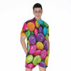 Colorful Chocolate Candy Print Men's Rompers