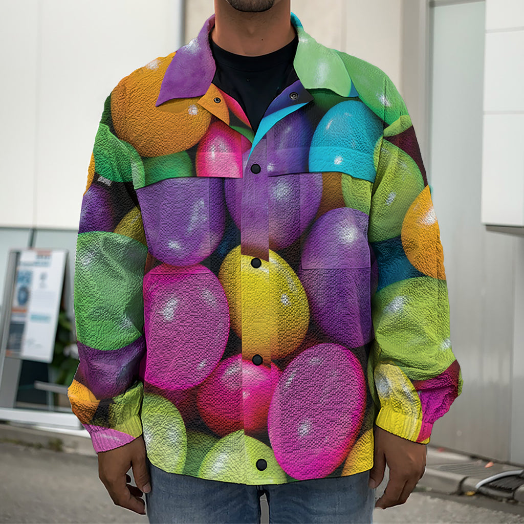 Colorful Chocolate Candy Print Men's Shirt Jacket