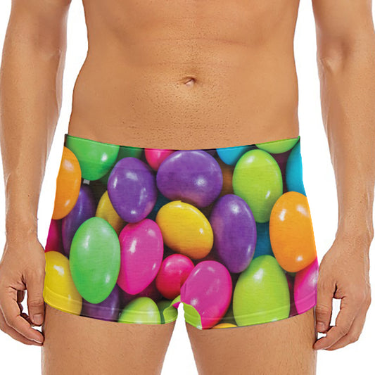 Colorful Chocolate Candy Print Men's Short Boxer Briefs