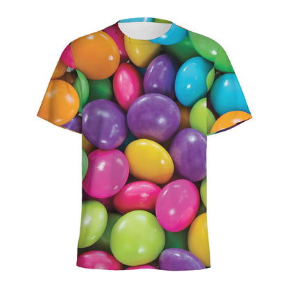 Colorful Chocolate Candy Print Men's Sports T-Shirt