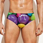 Colorful Chocolate Candy Print Men's Swim Briefs