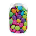 Colorful Chocolate Candy Print Mesh Laundry Hamper