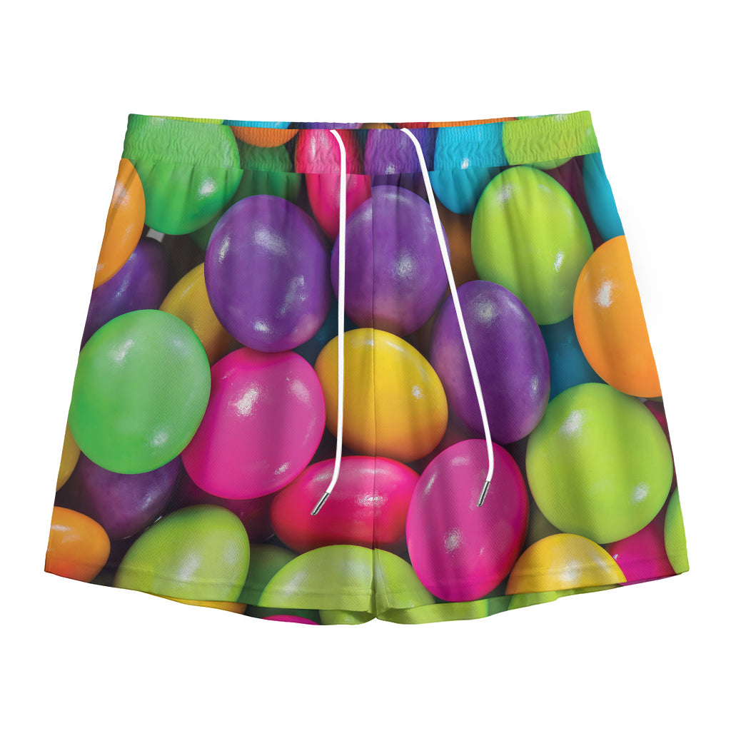 Colorful Chocolate Candy Print Mesh Shorts