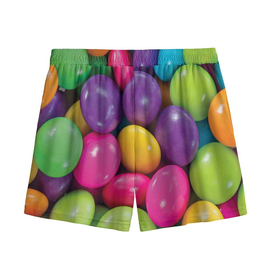 Colorful Chocolate Candy Print Mesh Shorts