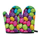 Colorful Chocolate Candy Print Oven Mitts