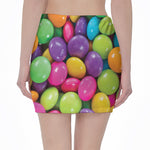 Colorful Chocolate Candy Print Pencil Mini Skirt