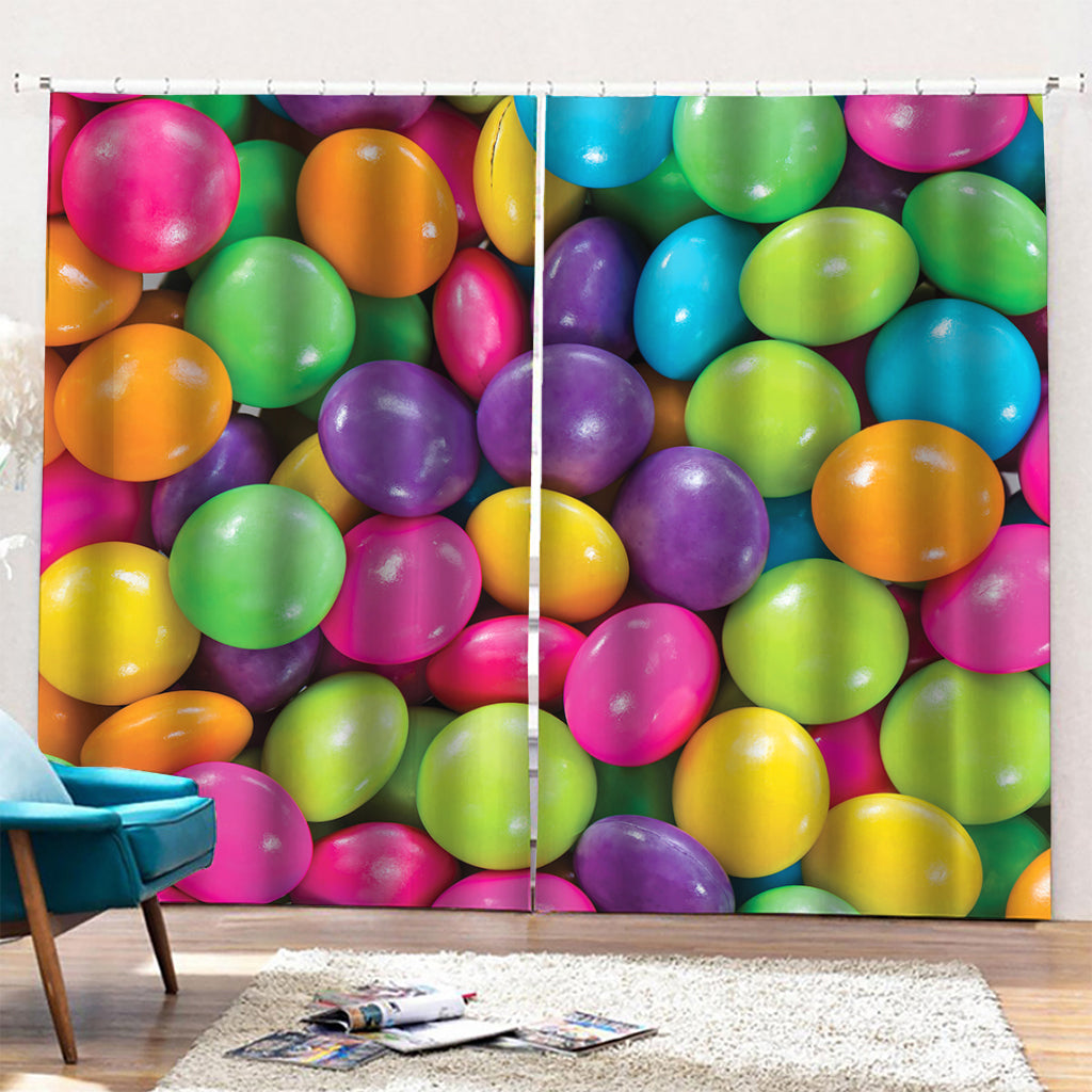 Colorful Chocolate Candy Print Pencil Pleat Curtains